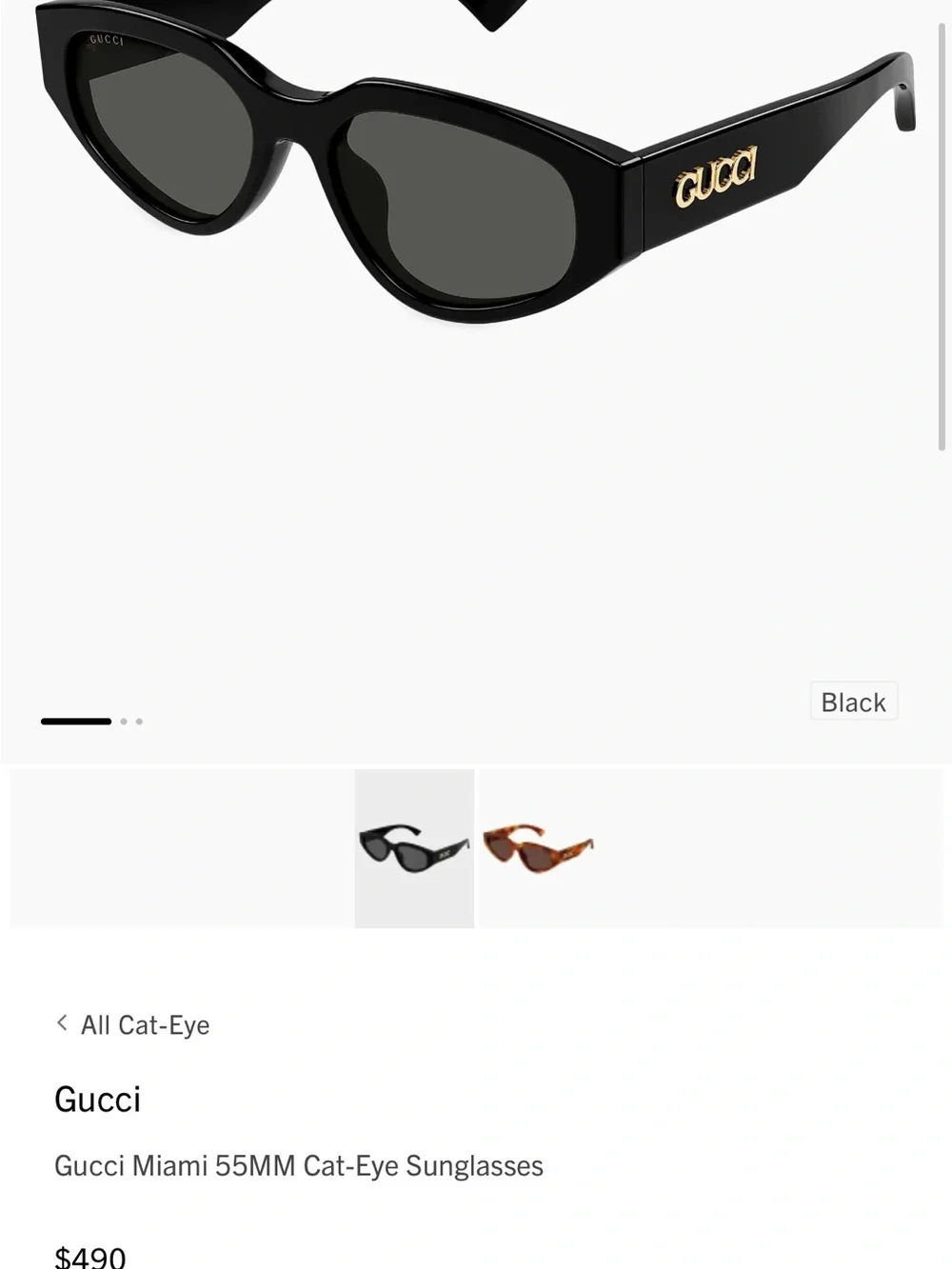 Gucci Black Cat-Eye Sunglasses - Women's Luxury Eyewear